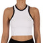 Camiseta Sin Mangas Crop top Blanca Vivo Negro