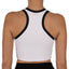 Camiseta Sin Mangas Crop top Blanca Vivo Negro