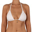 Top de Bikini Triangulo Amarrado al Cuello Becca Blanco Colgante Concha