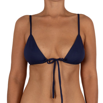 Top de Bikini Triangulo Tirante Ajustable Amarra Frontal Noelia Azul Marino