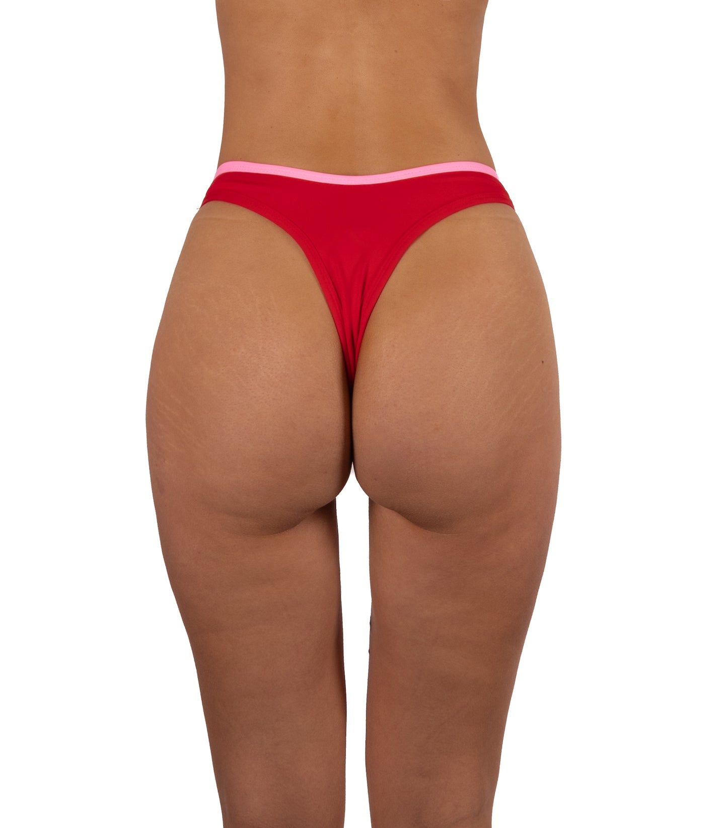 Bottom de Bikini sin Elástico Alegra Rojo Contorno Superior Rosa