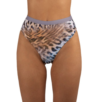 Bottom de Bikini Tiro Alto a la cintura Alessandra Guepardo Acero by Paula y Sofía Fernández