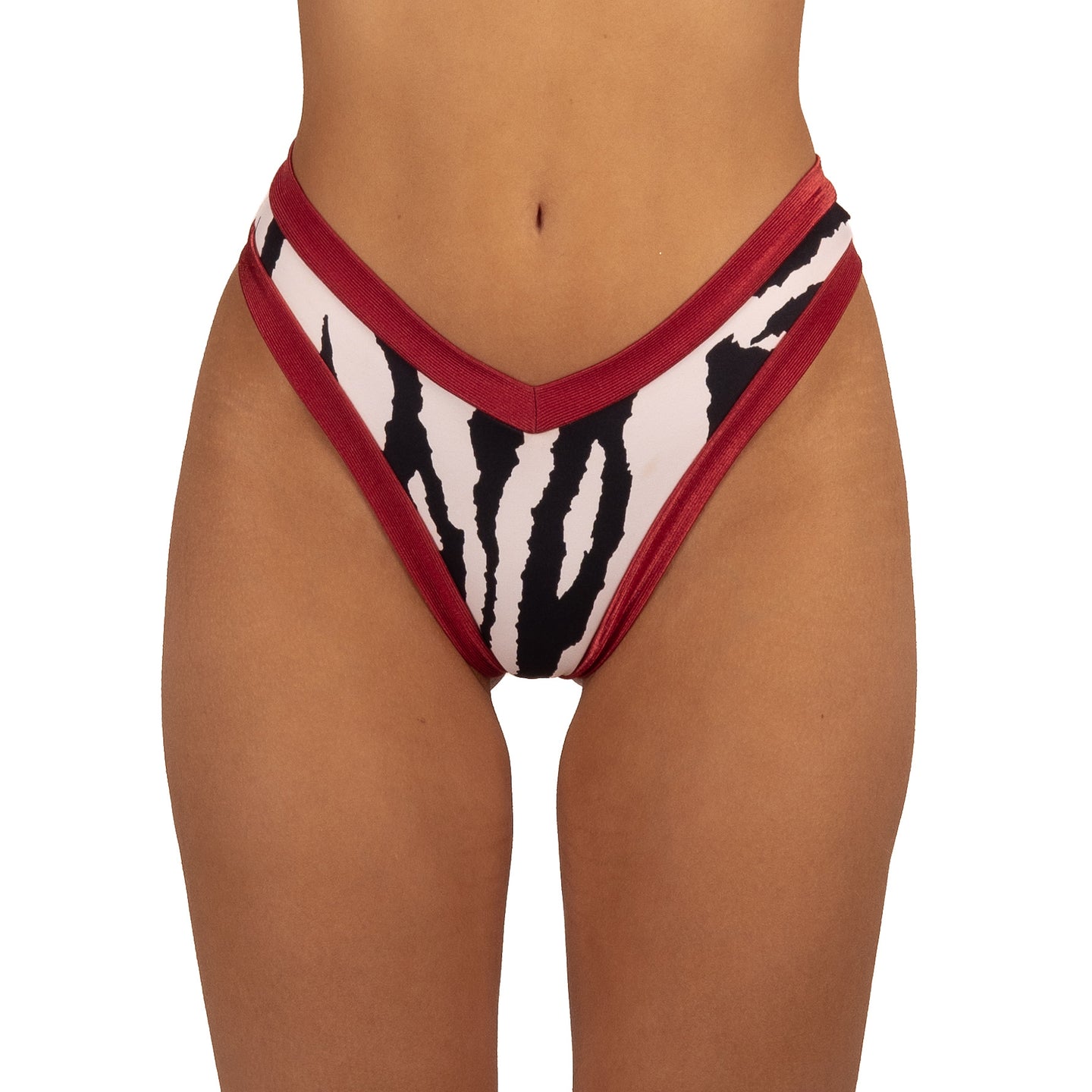 Bottom de Bikini sin elástico Paula Cebra Brillo Tamarindo by Paula y Sofía Fernández