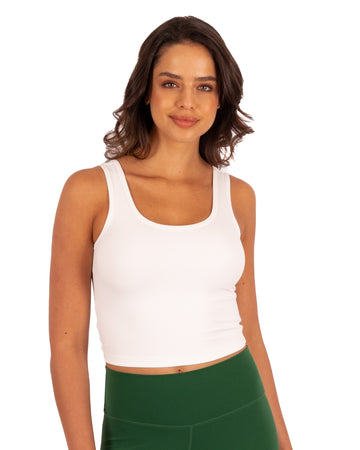 Polera sin Mangas Básica Elasticada Ariana Blanco