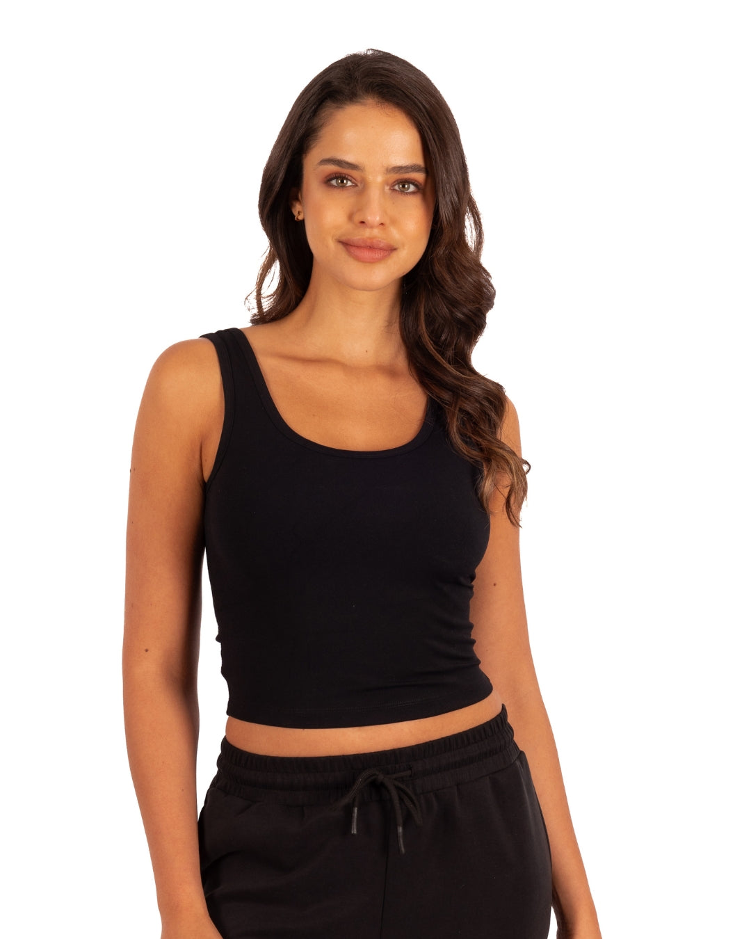 Polera sin Mangas Básica Elasticada Ariana Negro