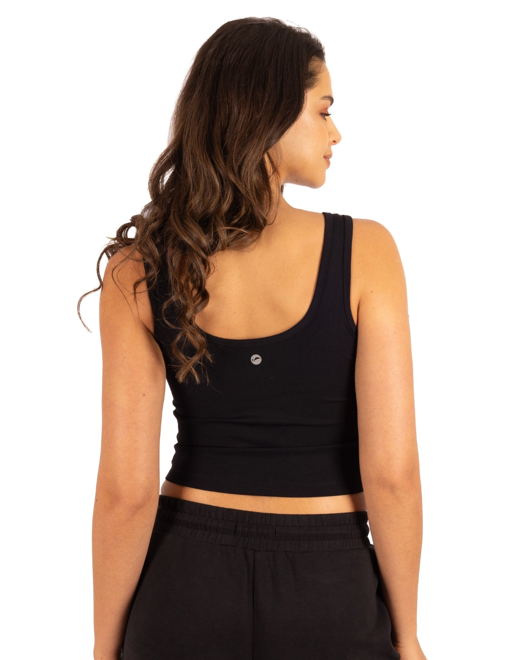 Polera sin Mangas Básica Elasticada Ariana Negro