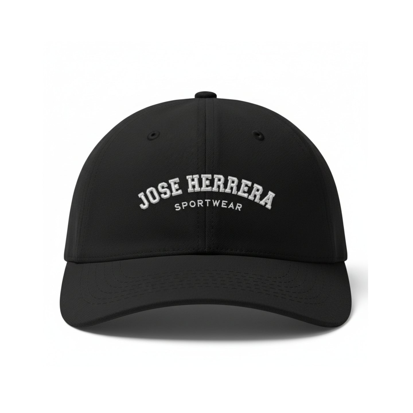 Gorro Tipo Jockey Bordado Jose Herrera Negro Blanco