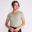 T-SHIRT RIBBED LIGHT SAGE