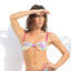Top de Bikini Escote Redondo Profundo Romina Flores Multicolor