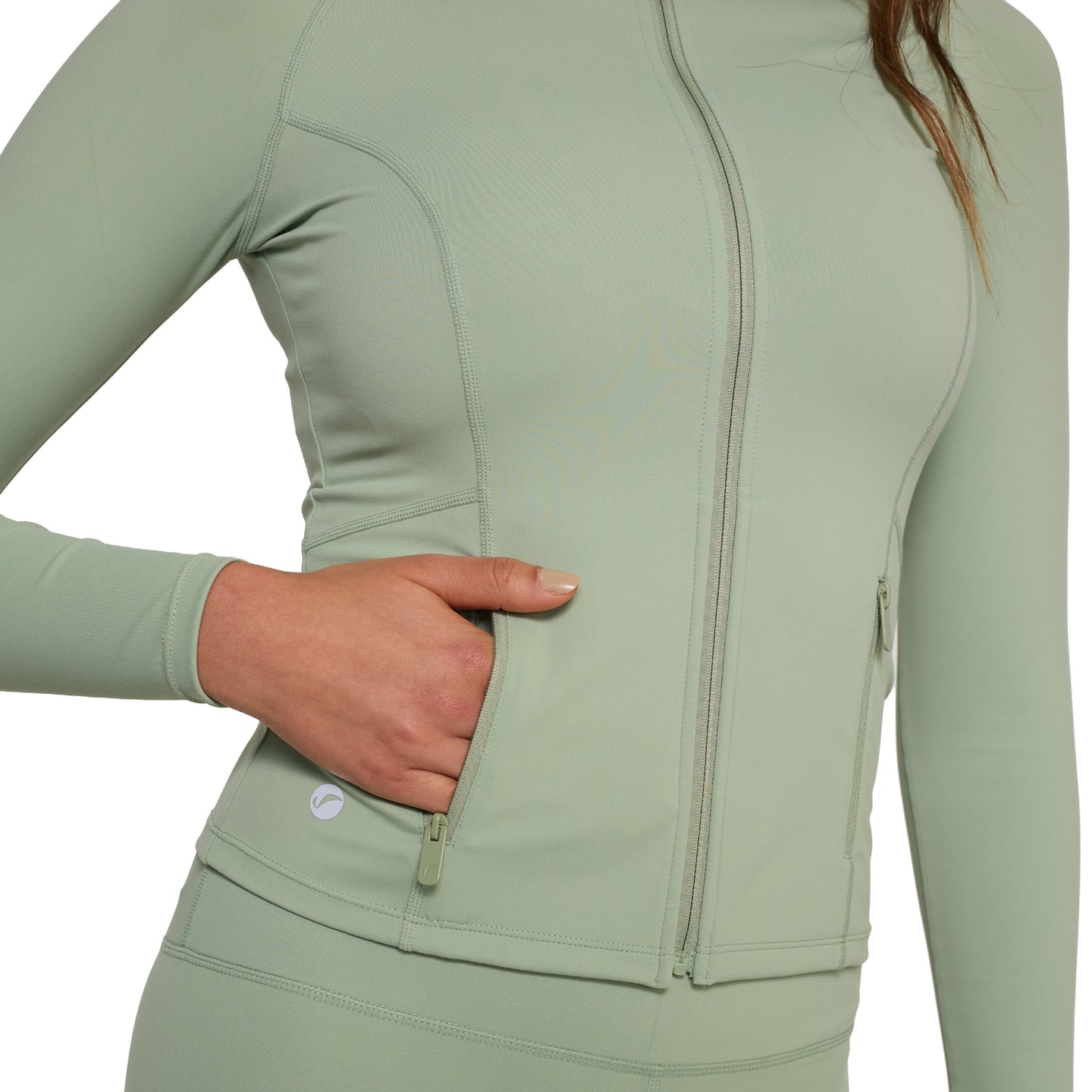 Chaqueta Deportiva Con Cierre Pistacho