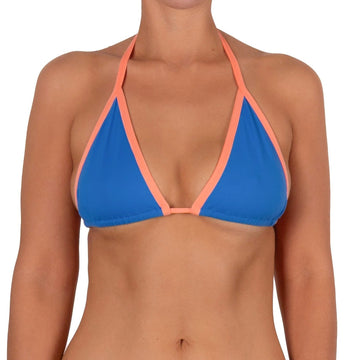 Top de Bikini Triangulo Amarrado al Cuello Becca Azul Coral