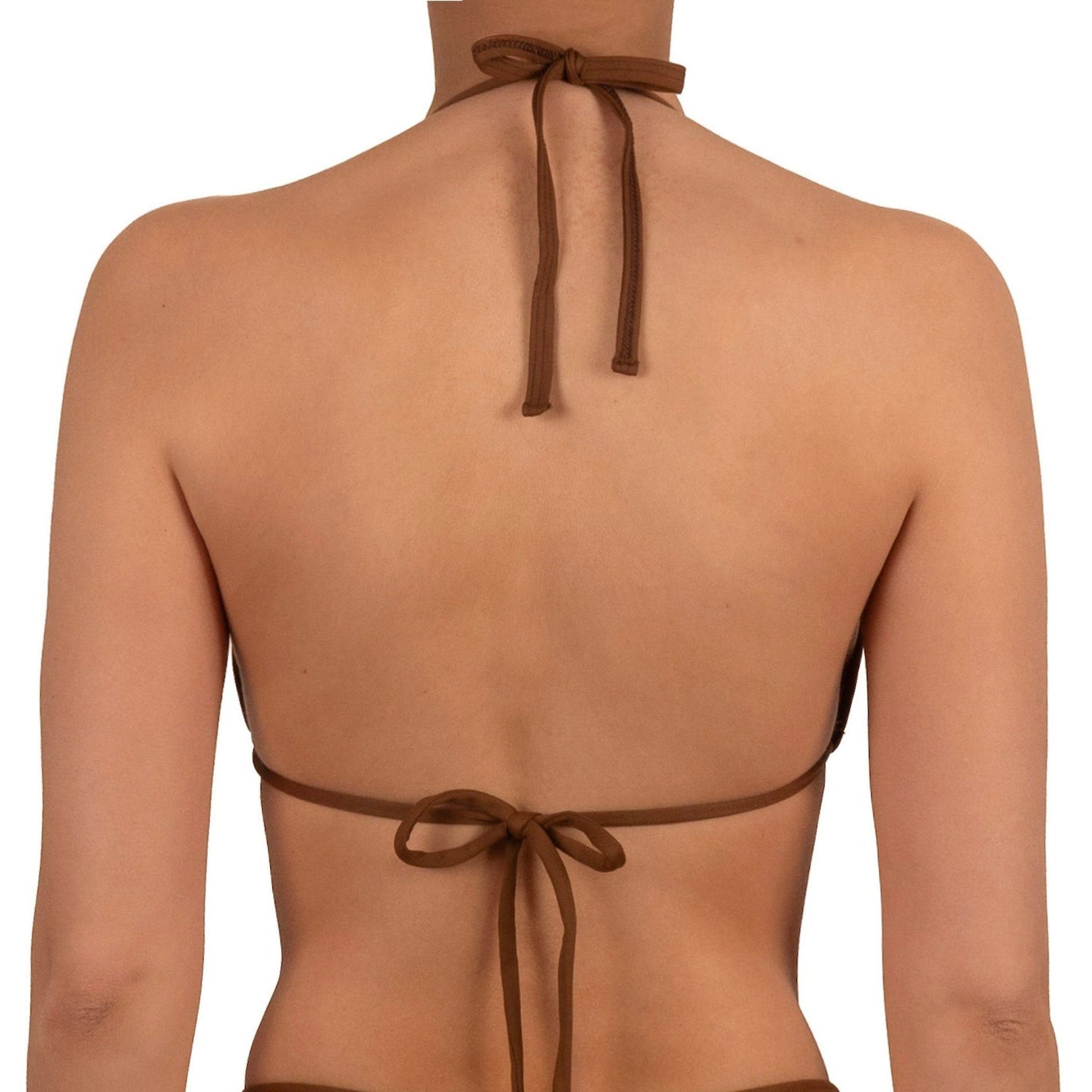 Top de Bikini Triangulo Amarrado al Cuello Becca Amarillo Cafe