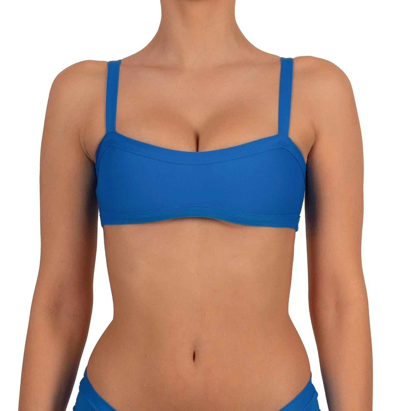 Top de Bikini Escote Semi Recto Tirante Ancho Anna Azul Electrico