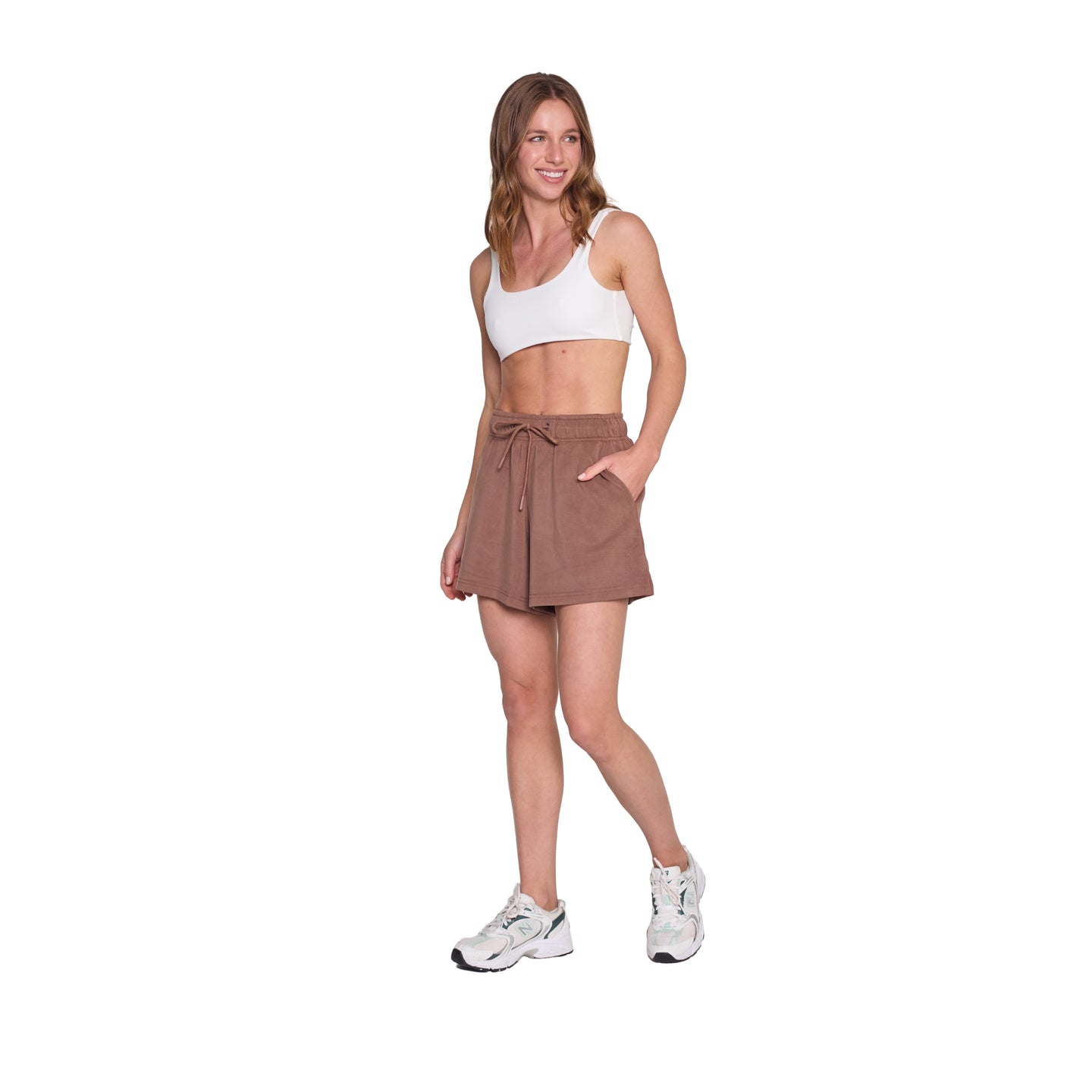 Short de Modal Cintura Ajustable Cafe