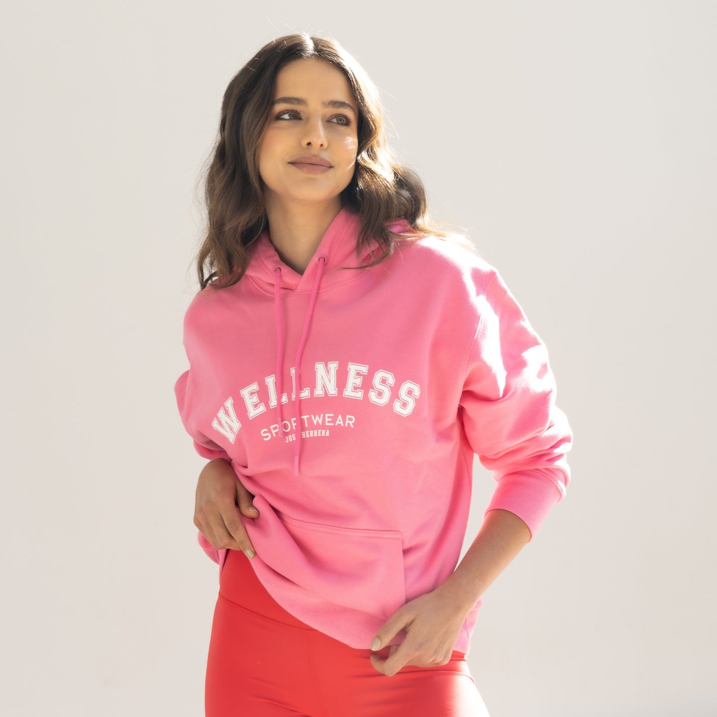 Poleron Hoddie Oversized Rosado