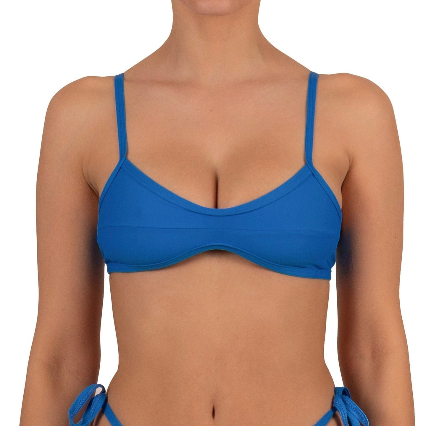 Top de Bikini Escote Redondo Veronica Azul Electrico