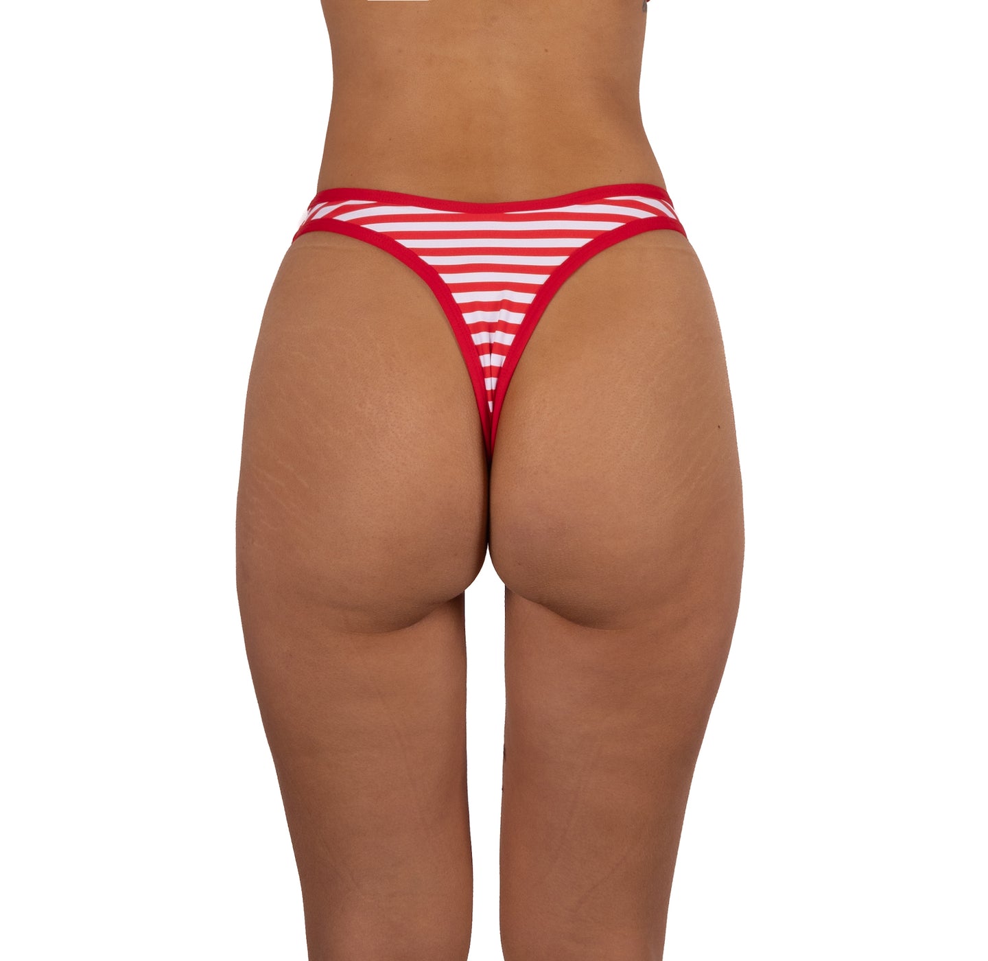 Bottom de Bikini sin Elástico Alegra Rayas Rojas