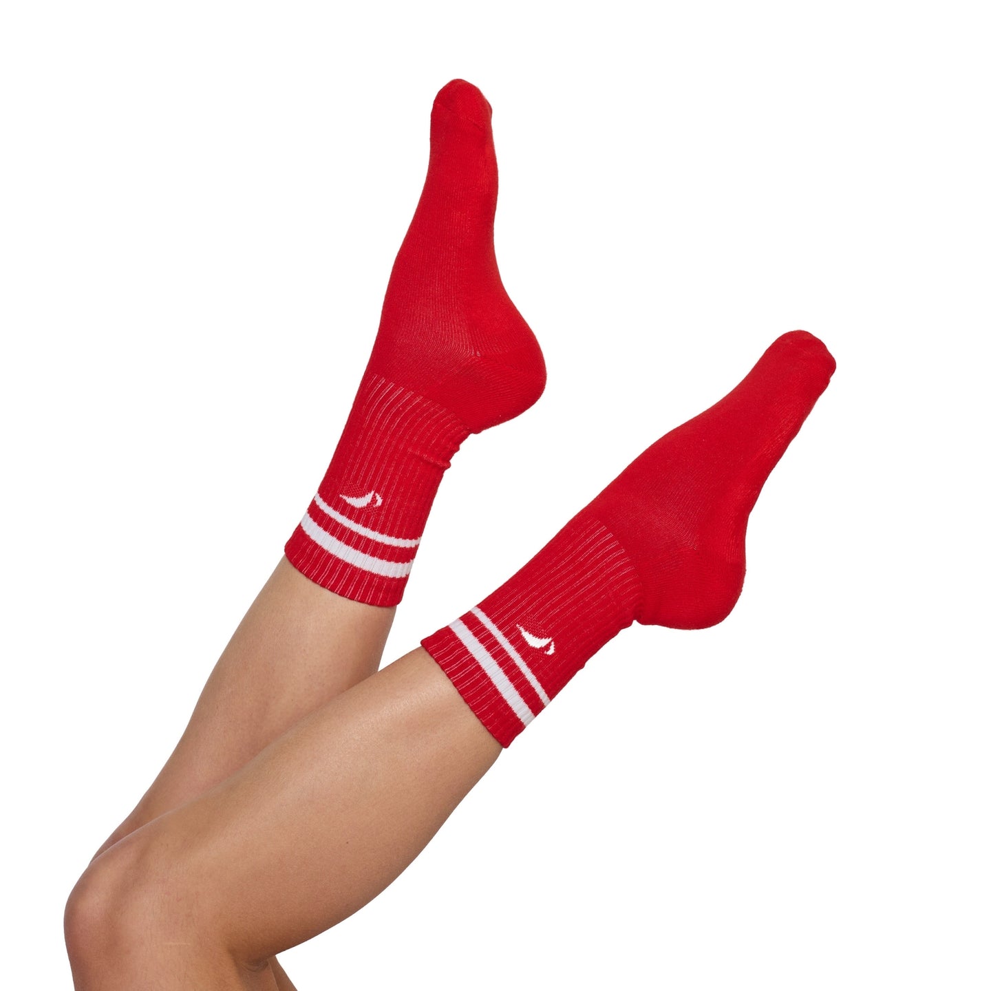 Bi-pack Calcetines Largo Sobre Tobillo Rojo Blanco