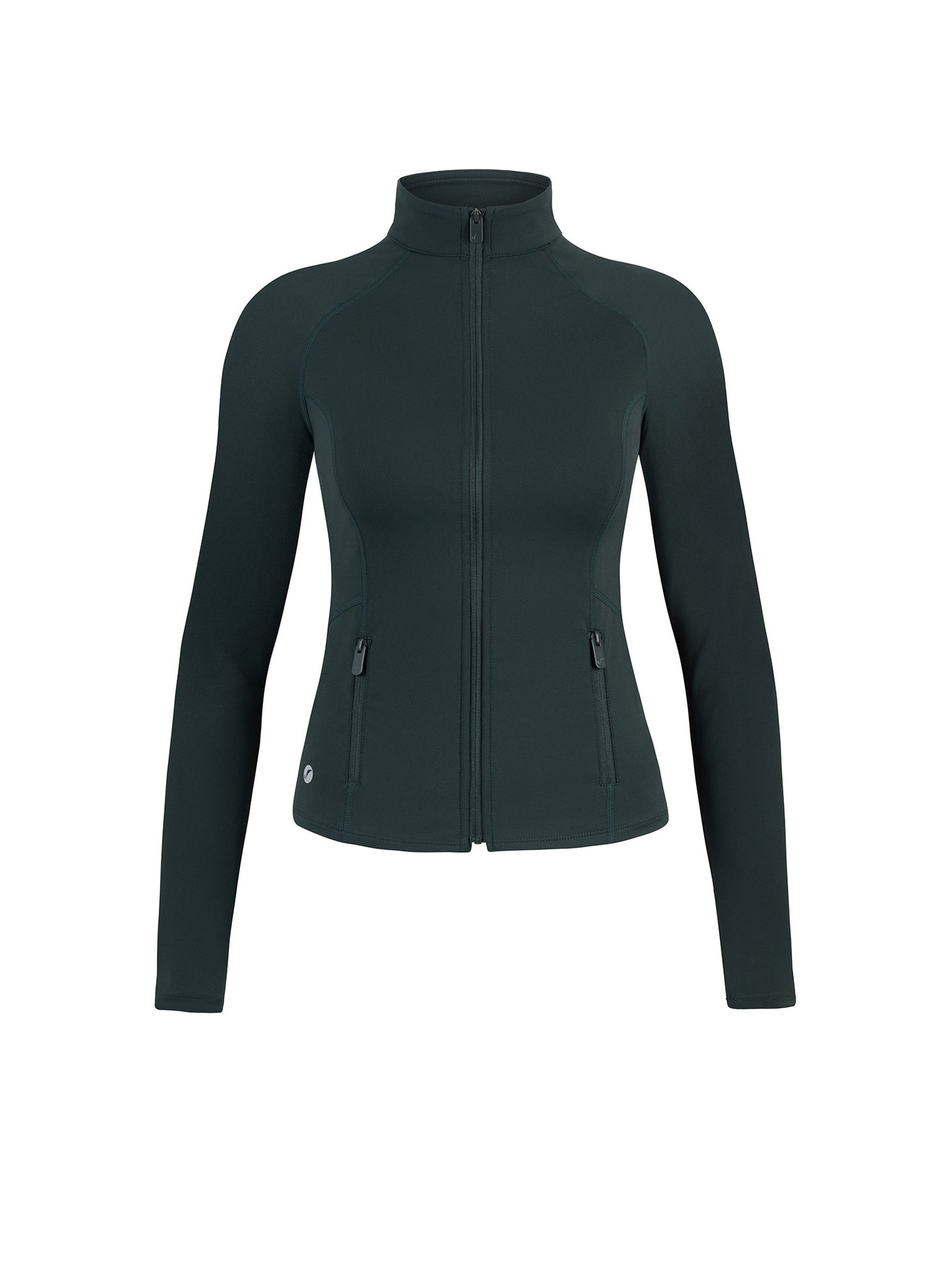 Chaqueta Deportiva Con Cierre Verde Oscuro