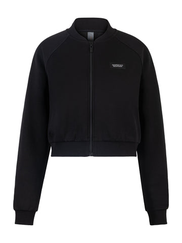 Chaqueta Mujer Crop Cierre Modal Negro