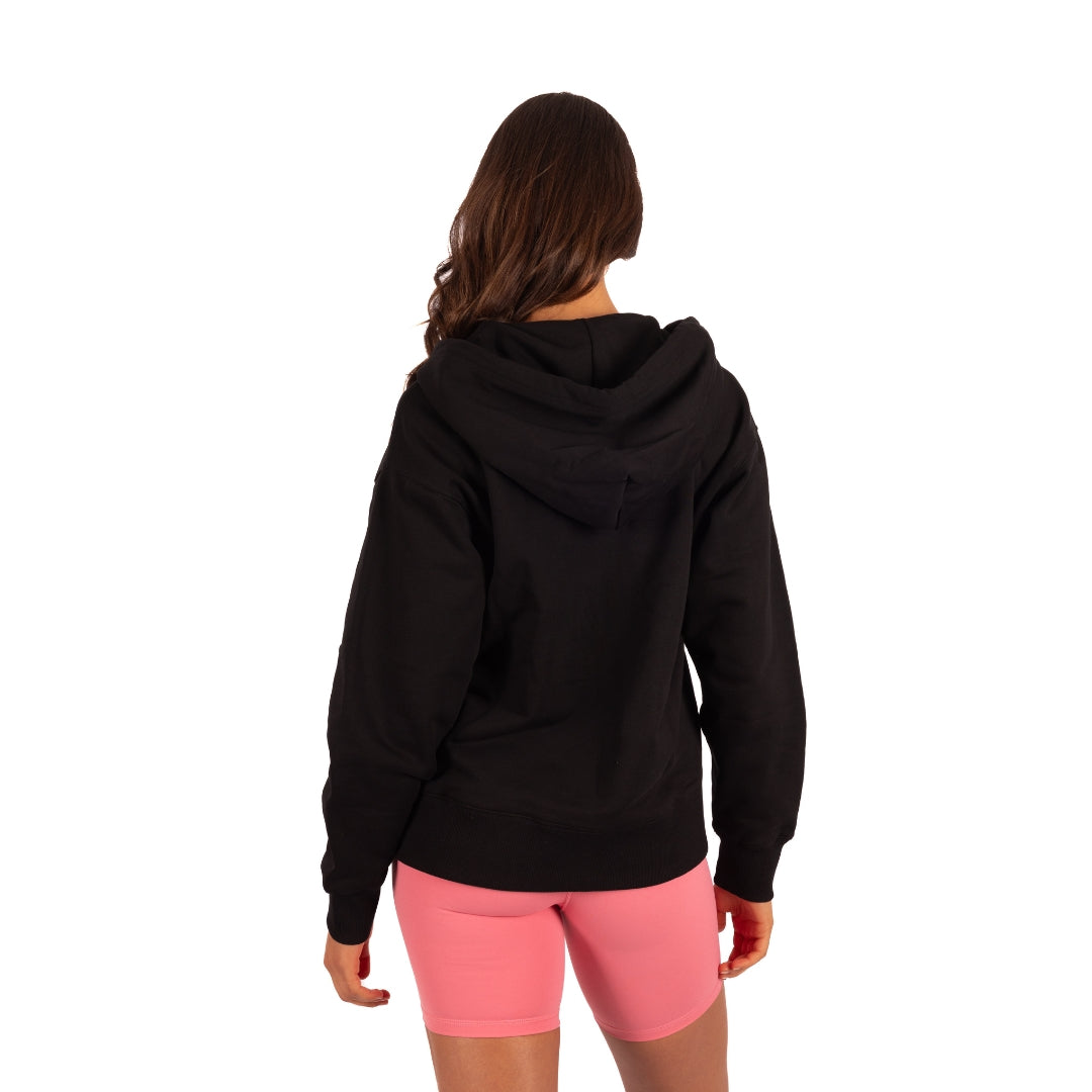 Poleron Hoddie Oversize con Cierre Negro