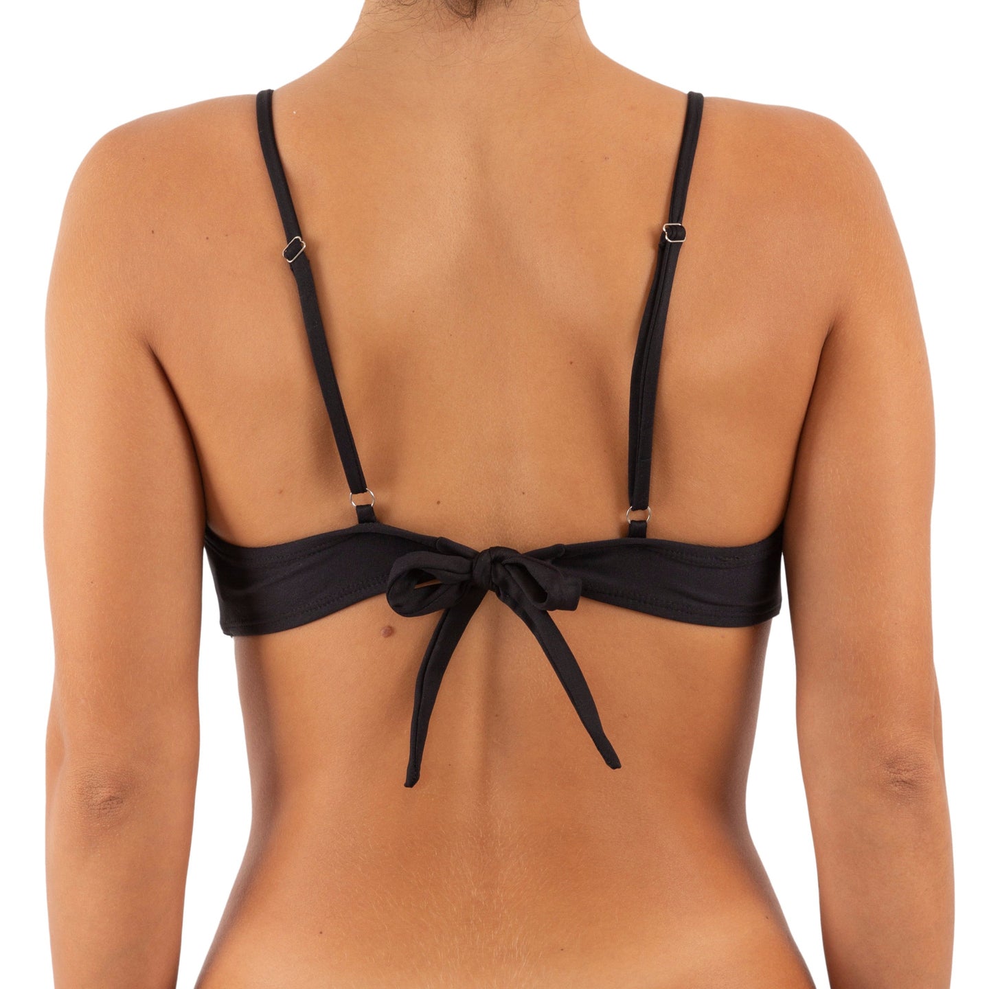 Top de Bikini Escote Redondo Recogido Lucy Negro