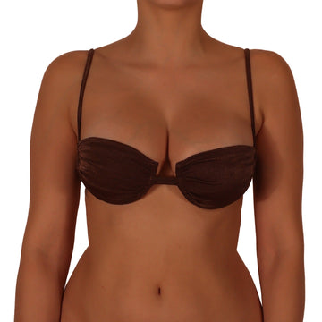 Top de Bikini con Arco Penélope Brillo Café