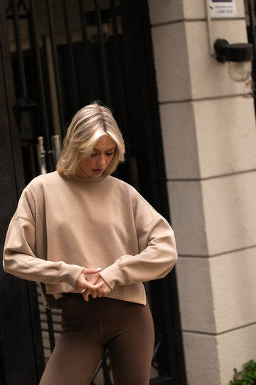 Poleron de Modal Manga Larga Beige