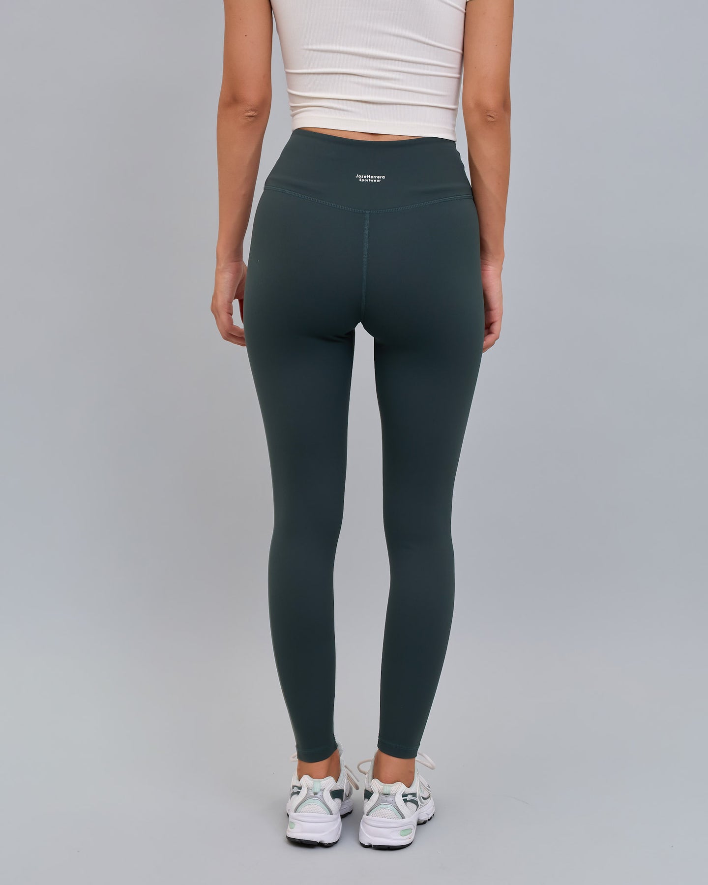 Calza Deportiva 7/8 Pretina Cruzada Verde Oscuro