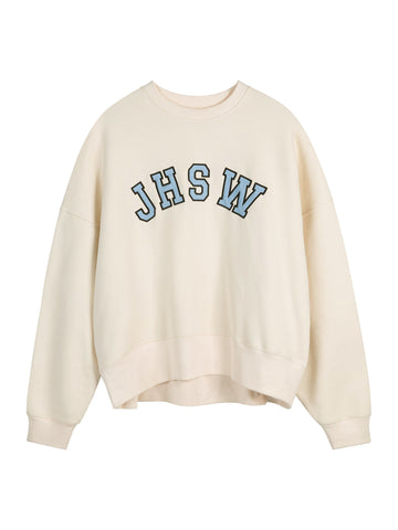 Poleron Cuello Redondo Oversized Mujer JHSW Crema