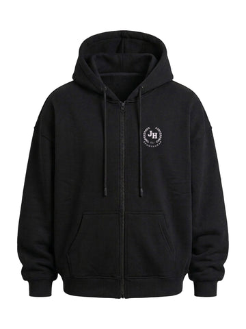 Poleron Hoddie Oversized con Cierre Negro