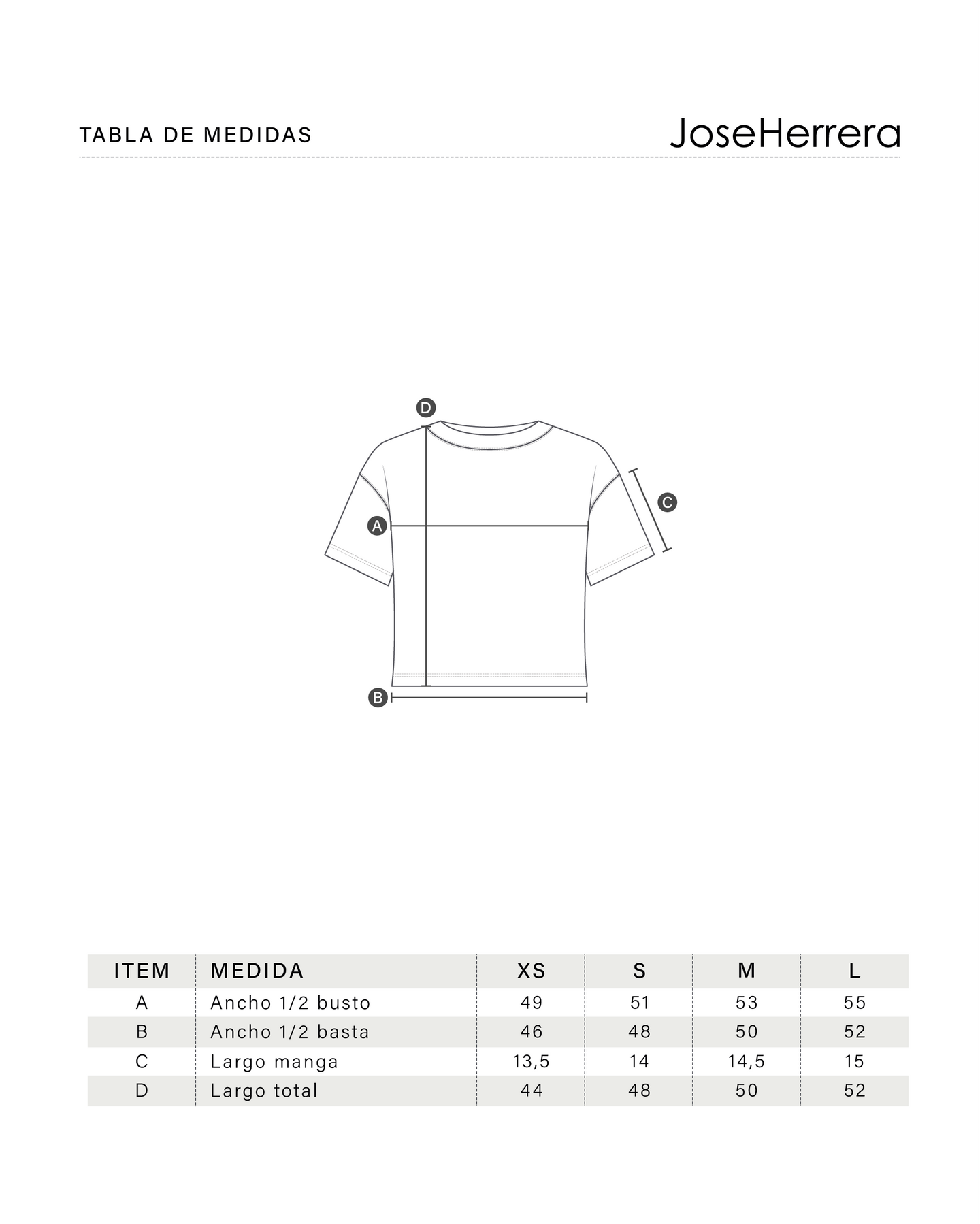 Polera Basica Corta Blanca