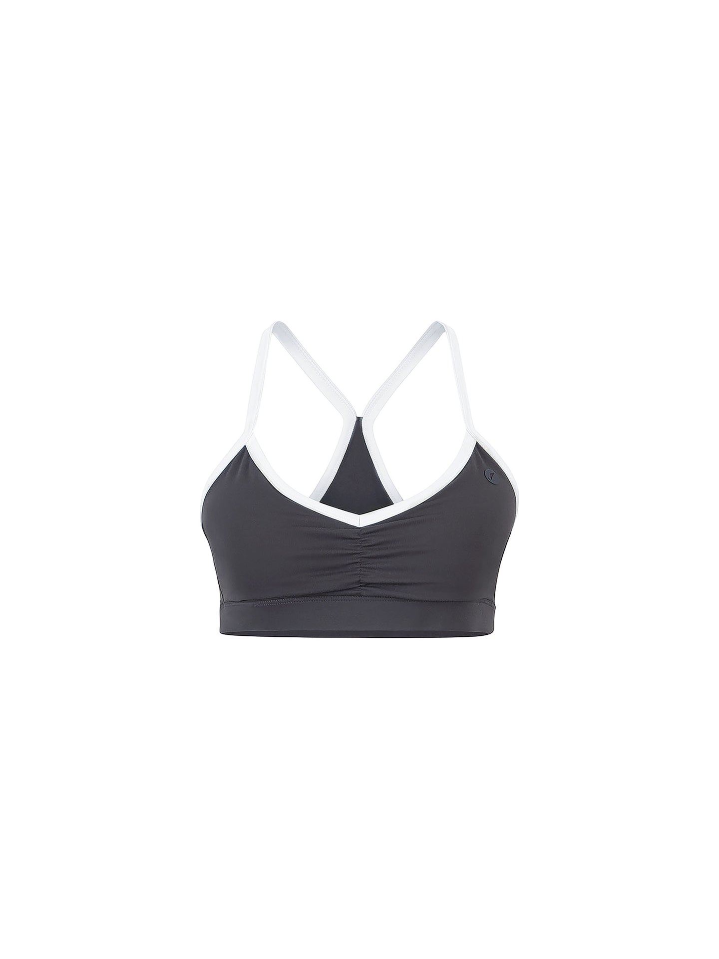 Peto Deportivo Crop Recogido Frontal Gris Blanco