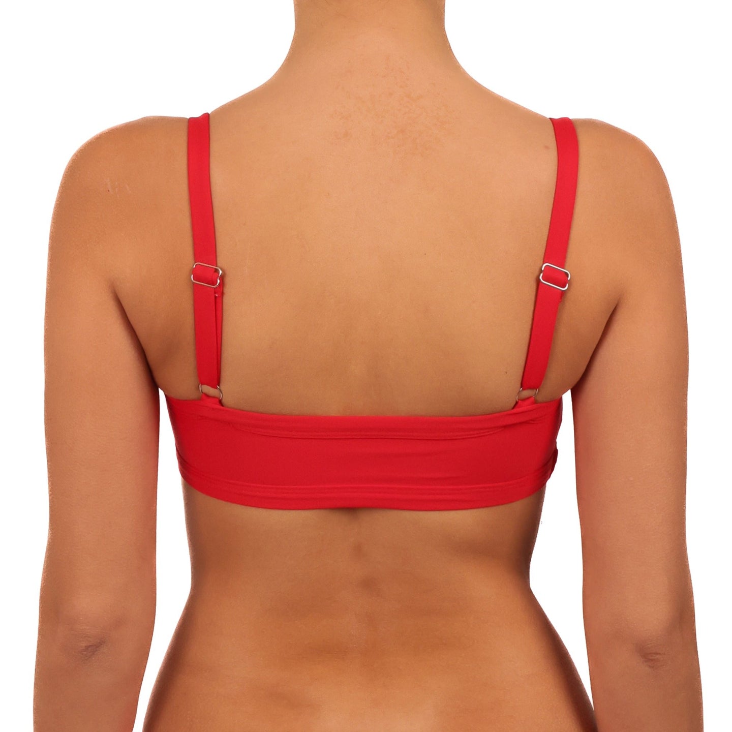Top de Bikini Escote Semi Recto Tirante Ancho Anna Rojo Pasión