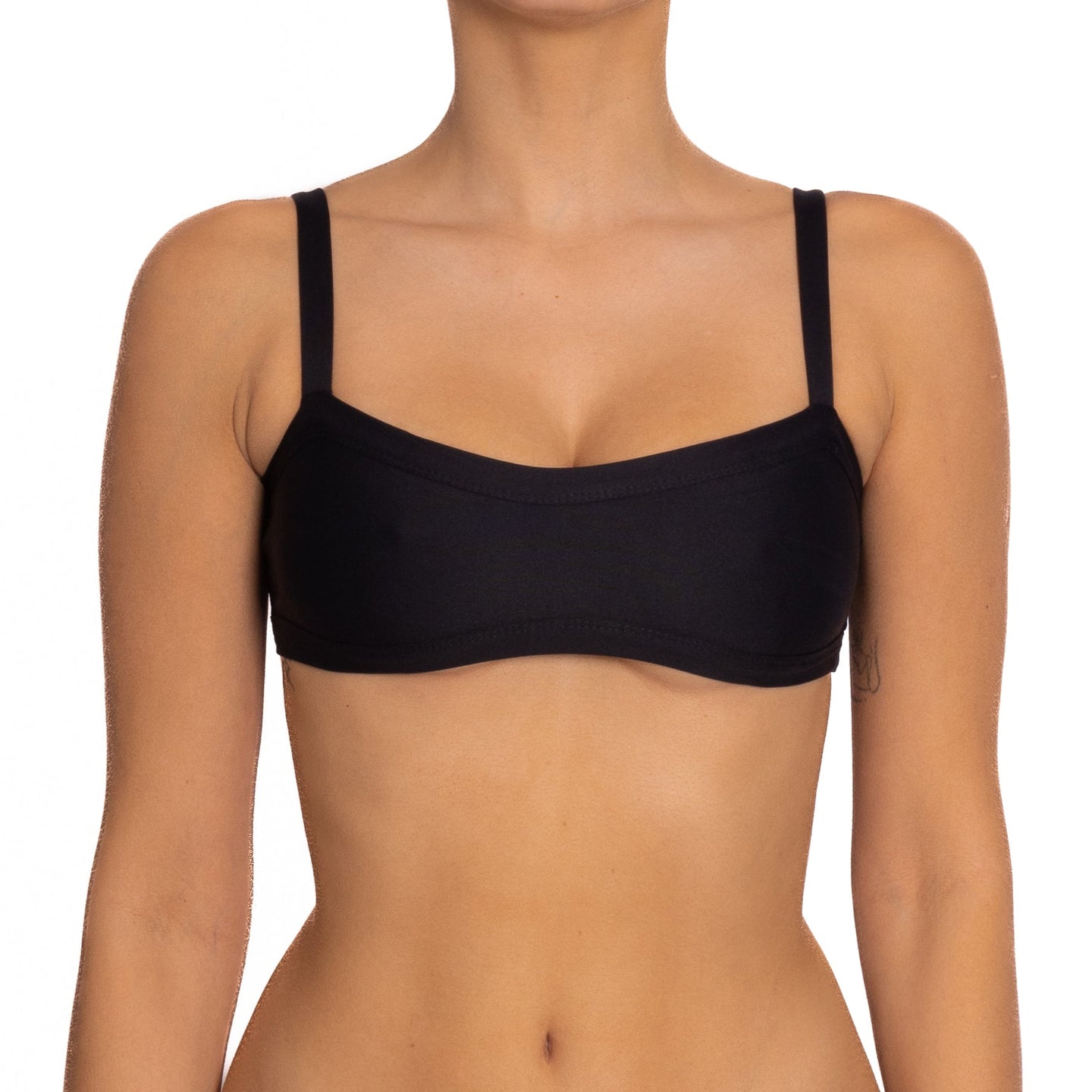 Top de Bikini Escote Semi Recto Tirante Ancho Anna Negro