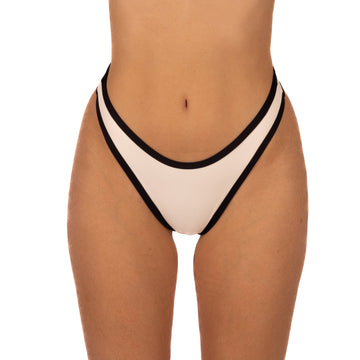 Bottom de Bikini sin Elástico Alegra Crema Negro