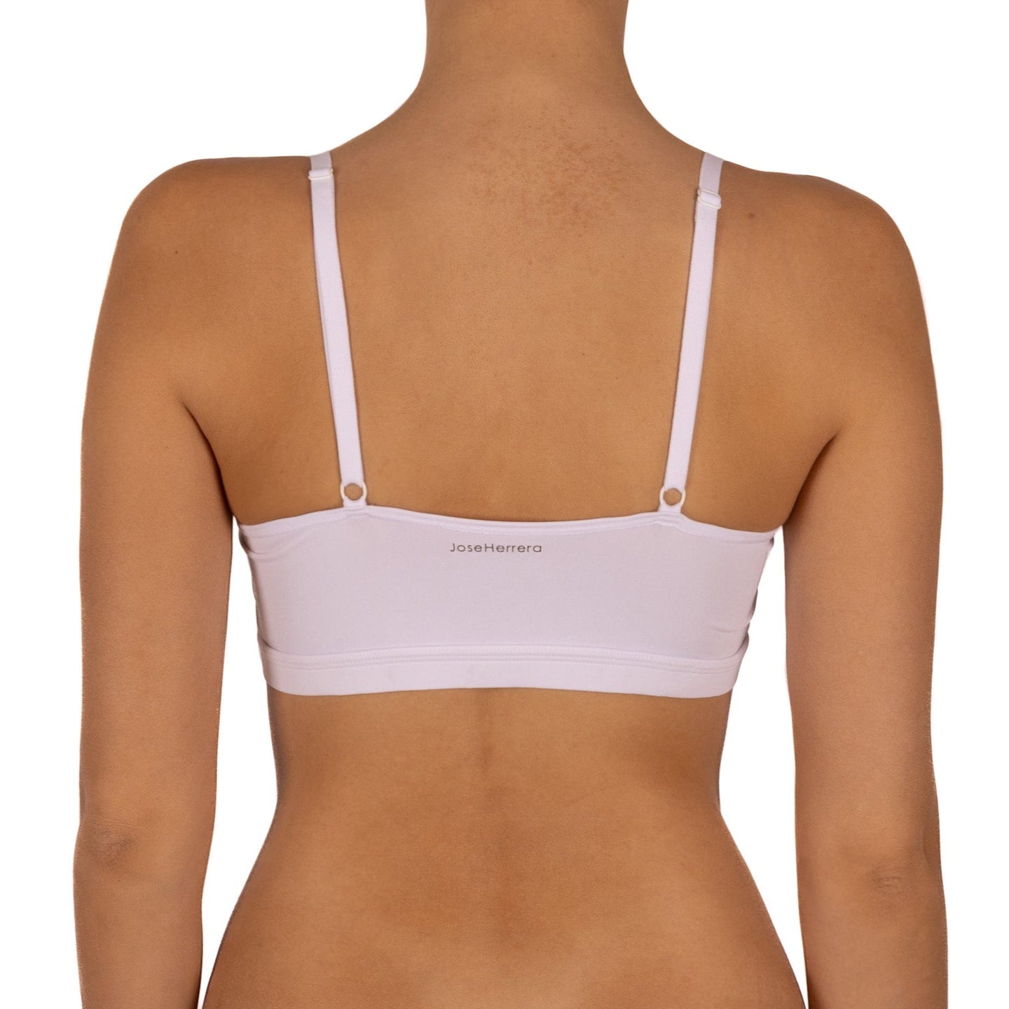 Sostén Tipo Peto Cuello Redondo Corte Malla Blanco