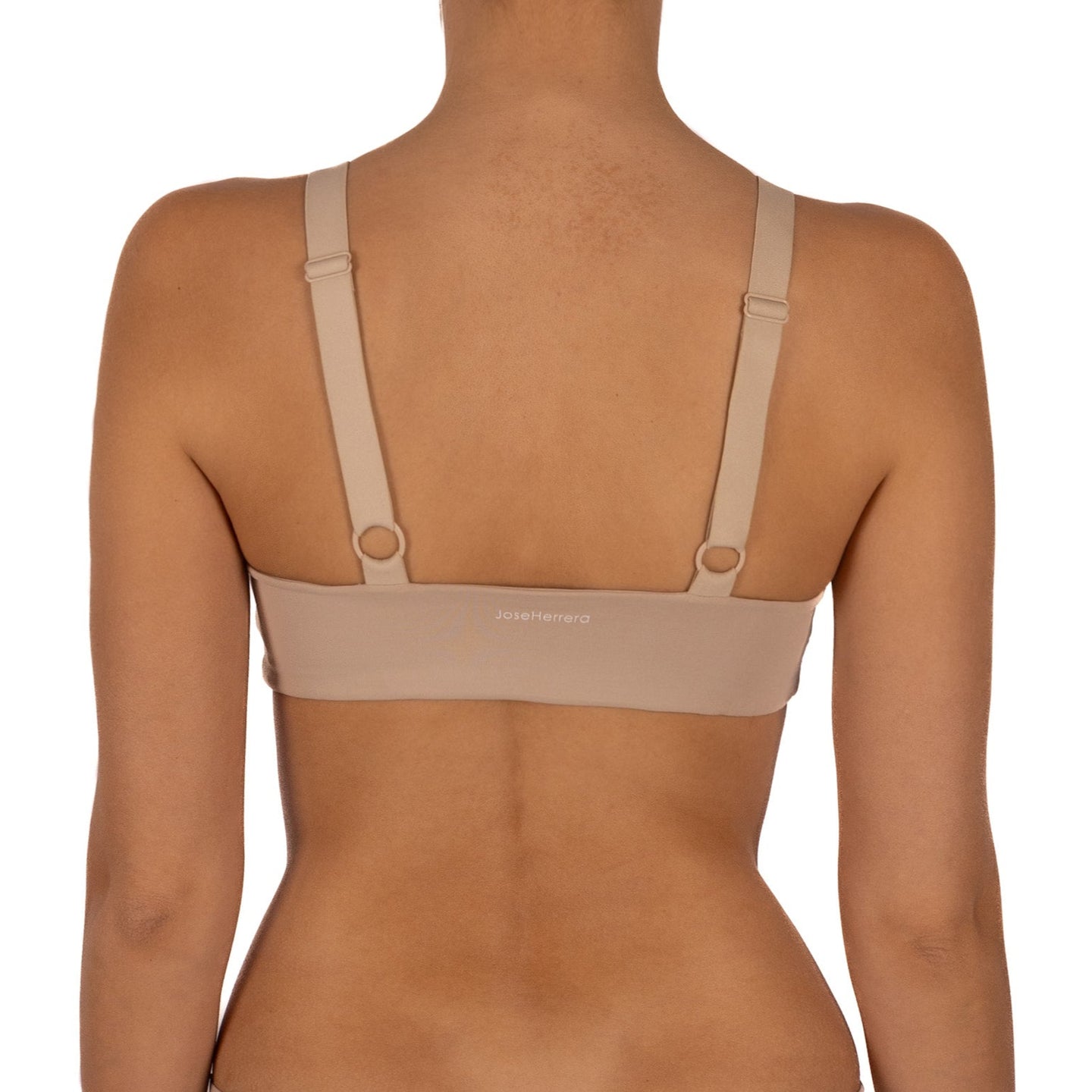 Sostén Tipo Peto Con Corte En Contorno Delantero Beige