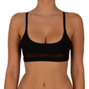 Sostén Tipo Peto Cuello Redondo Corte Malla Negro