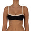 Top de Bikini Escote Semi Recto Contorno Superior Crema Anna Negro Crema