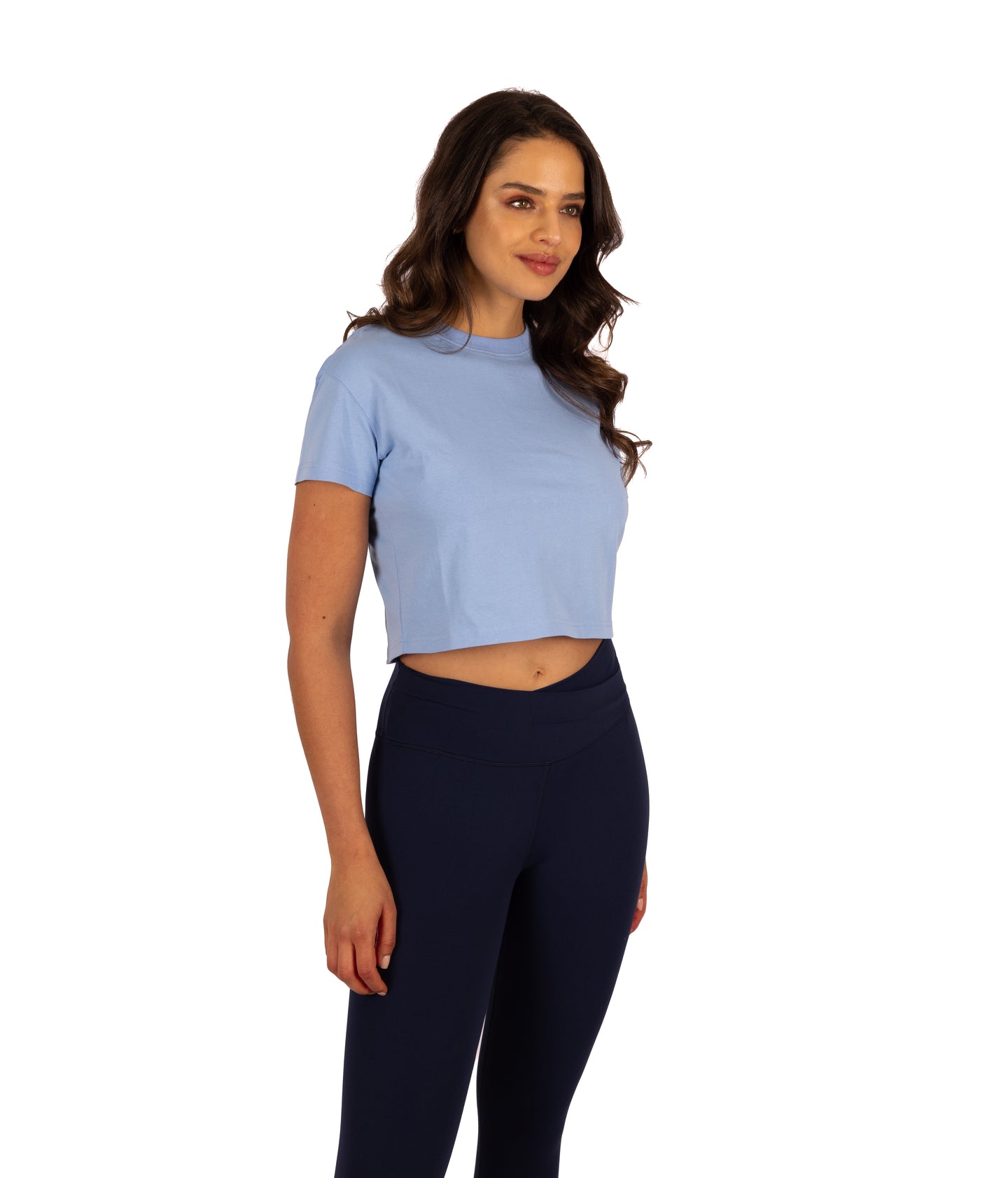 Polera Basica Corta Celeste