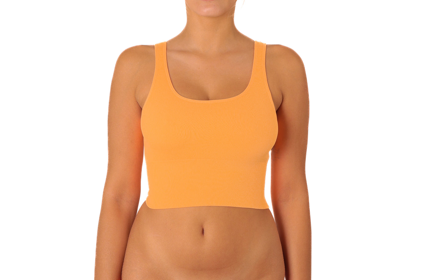 SUJETADOR DEPORTIVO RIB NEON MANDARINA