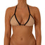 Top de Bikini Triangulo Amarrado al Cuello Becca Beige Negro
