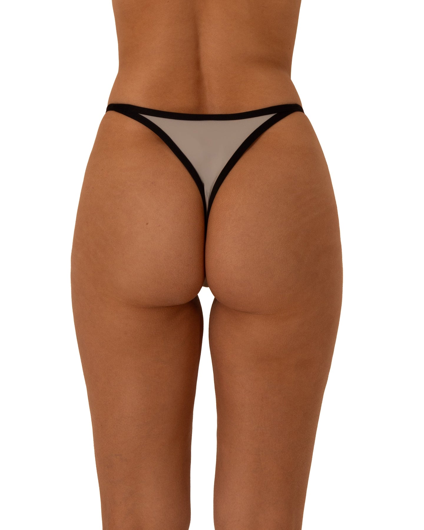 Bottom de Bikini Con Tirantes Ajustables Eliana Gris Negro
