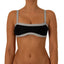 Top de Bikini Escote Semi Recto Tirante Ancho Anna Negro Gris