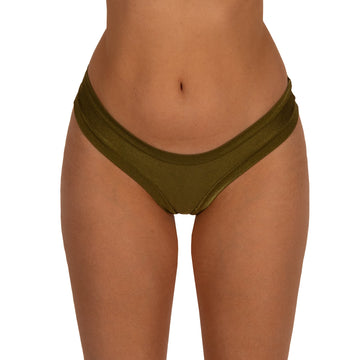 Bottom De Bikini Tiro Medio Sin Elastico Agustina Brillo Alcaparra