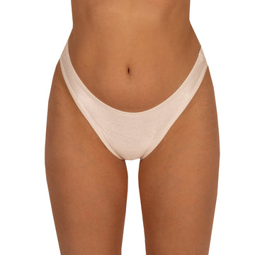 Bottom de Bikini sin elástico Alegra Brillo Blanco