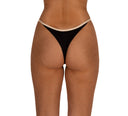 Bottom de Bikini Con Tirantes Ajustables Contorno Superior Crema Eliana Negro Ecru