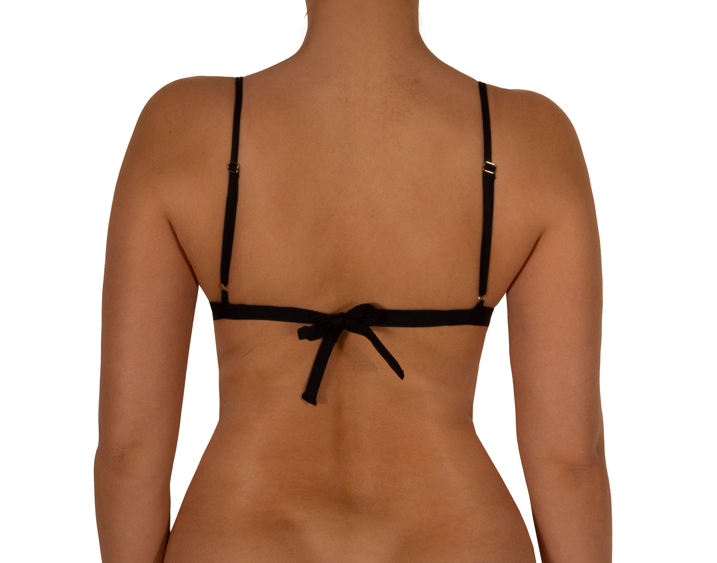 Top de Bikini Triángulo Tirante Ajustable Milena Crudo Negro
