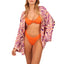 Kimono Corte Midi Estampado Morado Naranjo